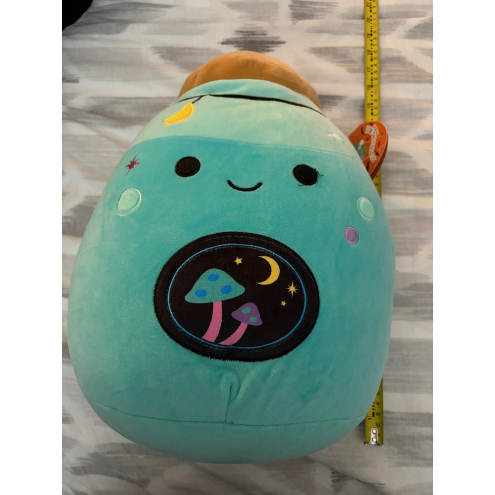 Squishmallows Reishi Mushroom Potion Bottle 12 Inch Teal Halloween Plush NWT
